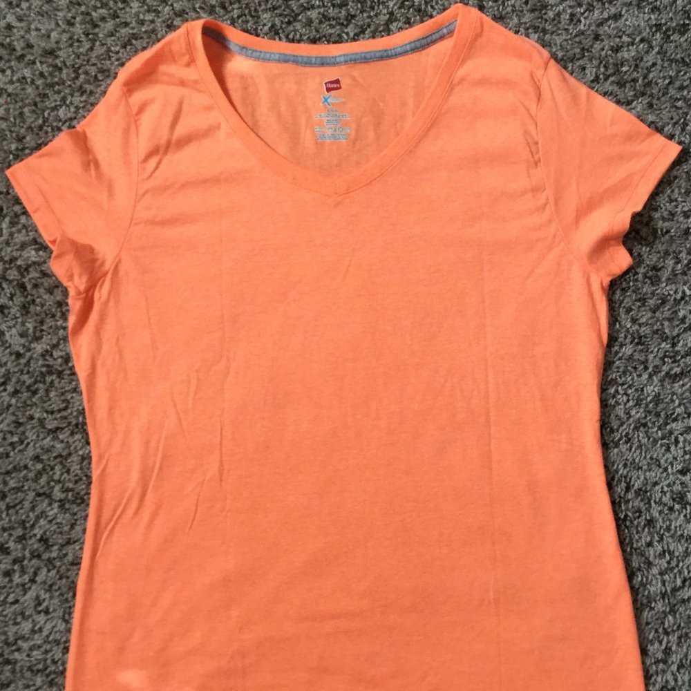 Neon Orange No Boundaries V-neck Tee